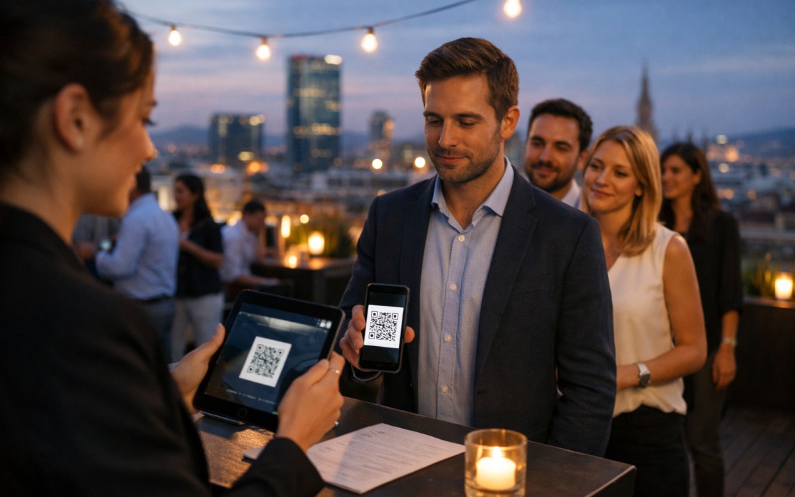 QR personalizado invitados empresa: lista cerrada nominativa